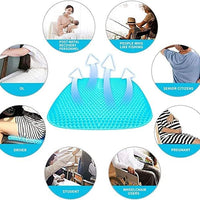 Egg Gel Seat Cushion Ergonomic Breathable Design Pressure Relief Sitter Tailbone Pain Sciatica Pain Back Pain Silicon Seater Cushion Chair Pad with Non-Slip Cover for Home (Pack of 1)