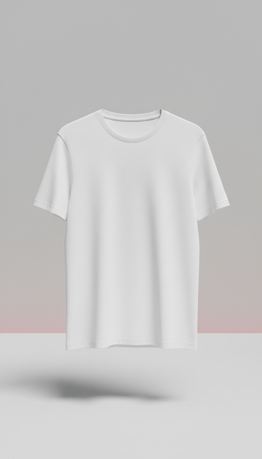 White Minimal Logo Regular Fit Tee