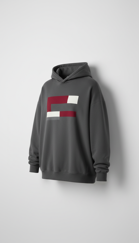 Charcoal Typography Statement Hoodie