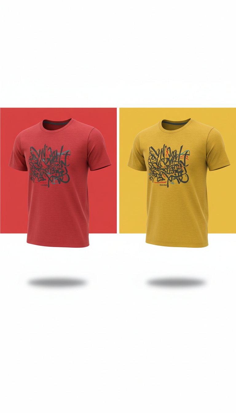 Rickshaw Yellow Urban Script Graphic Tee
