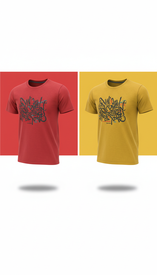 Rickshaw Yellow Urban Script Graphic Tee