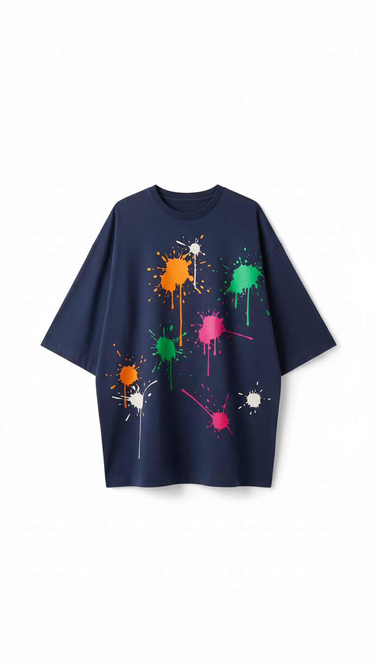 Mango Pop Splatters Oversized Tee
