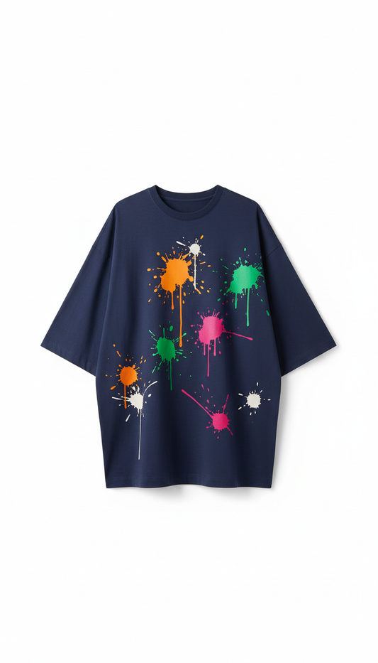 Mango Pop Splatters Oversized Tee