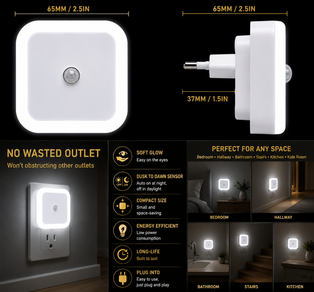 LumeHeaven Motion Sensor Square Led