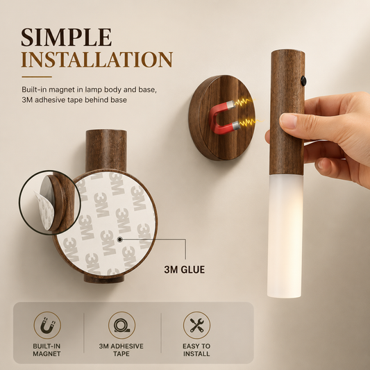 Rechargeable Wooden Motion Sensor Light - LumeHeaven